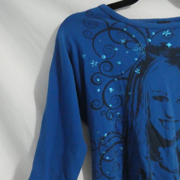 DISNEY HANNAH MONTANA | 10/12 | Blue Graphic Crew Neck T-Shirt | NWOT - Picture 3 of 13